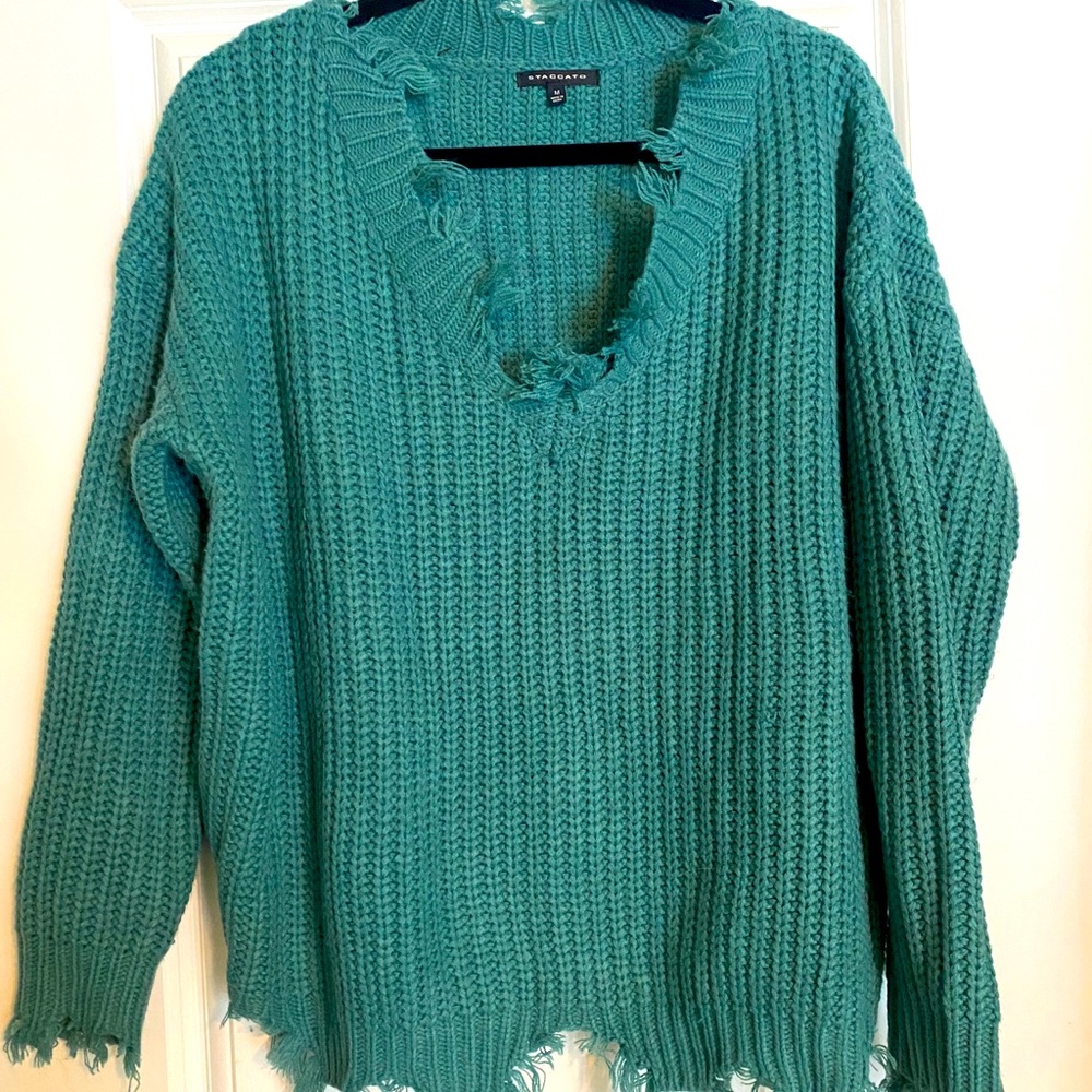 Love Tree Teal/Green Sweater